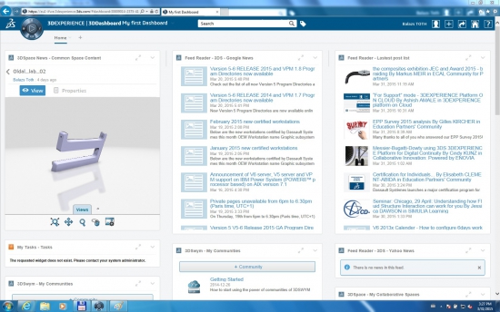Adatbázis-hírfolyam a 3DDashboard segítségével