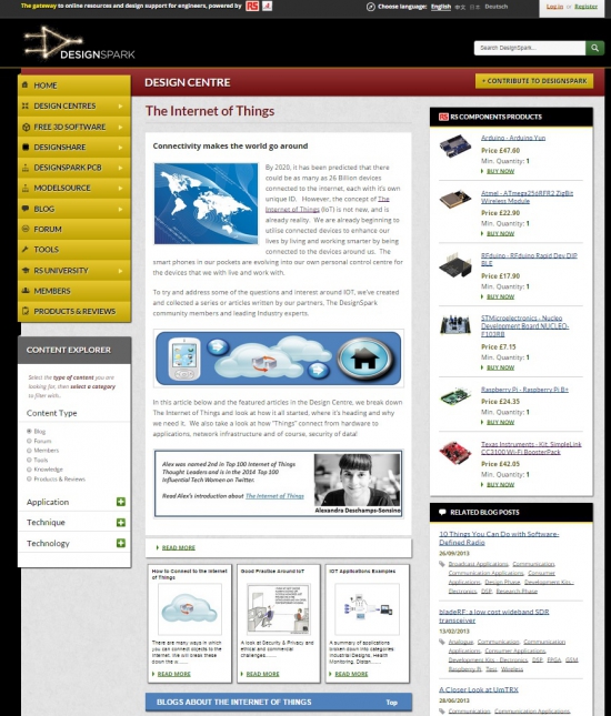 Tervezési központ a DesignSpark online közösségen belül (forrás: RS)