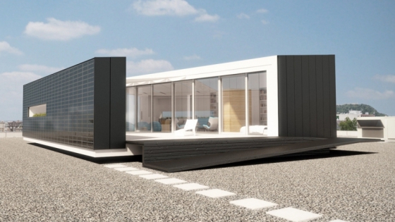 A nyári fal külső oldalán úgynevezett pv (photo-voltaic, fotovoltaikus) paneleket helyeznek el