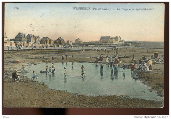 Vimereux 1911-ben, háttérben a Splendid hotel, a későbbi kórház